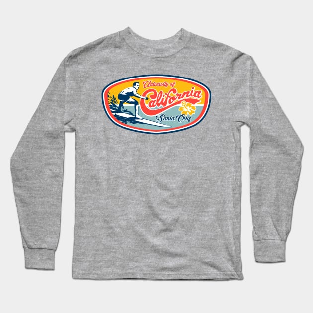 UC Santa Cruz UCSC Classic Surfer Design Long Sleeve T-Shirt by Vector Deluxe